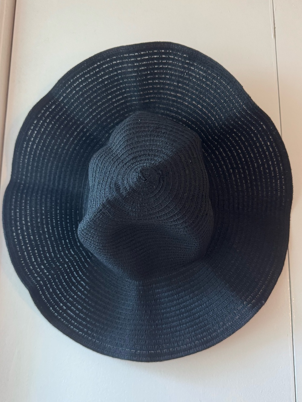 Sunlily Black Roll-N-Go Packable Wide Brim Floppy Beach Sun Hat⁠